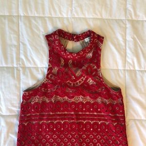 Red lace dress